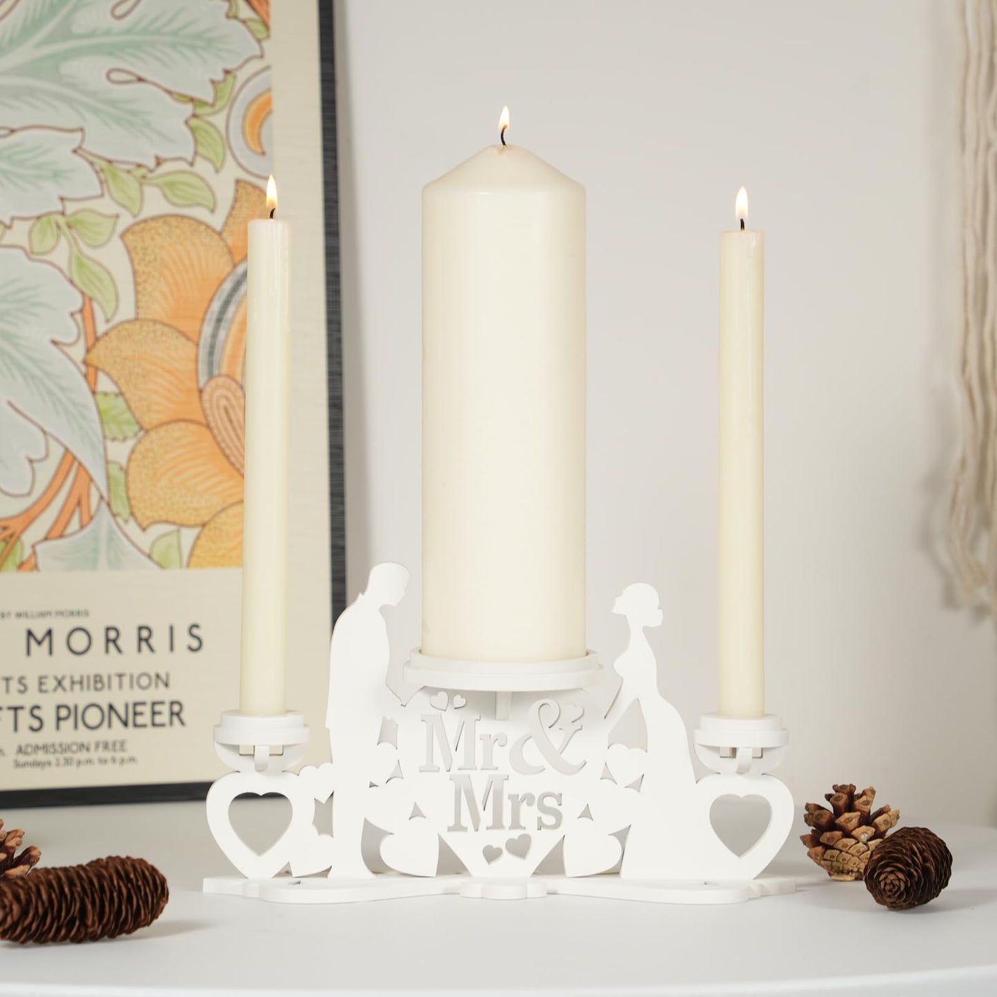 Rozrety Unity Candle Holder - Unity Candles Stand for Wedding Ceremony Set - Weddings Gifts Candle Holders for Wedding Decoration Reception, Bridal Shower(Candles not Included)
