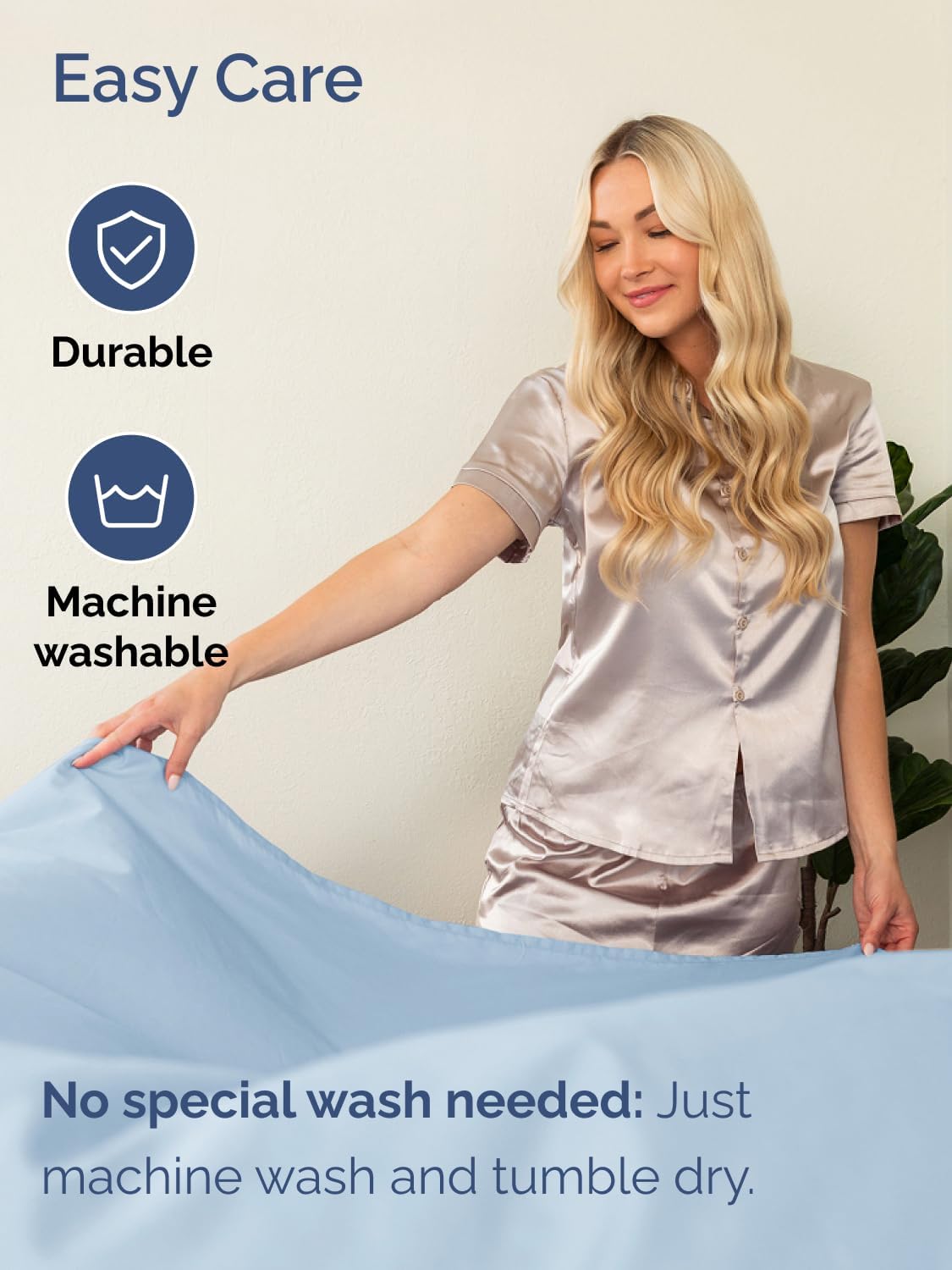 Skiennix Extra Deep Split King Sheet Set - 7 Piece Cooling Luxury Bedding - Soft, Wrinkle-Free, Sky Blue