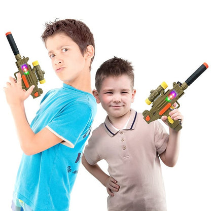 ArtCreativity LED Uzi Style Toy Gun - 12.5 Inch Light Up Machine Gun Toy with Realistic Sound Effects, Cool Pretend Play Gun for Kids, Fun Gift Idea for Boys & Girls - Batteries Not Included