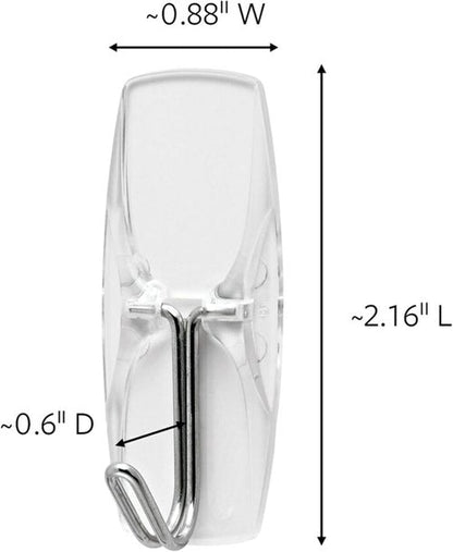 Command Medium Clear Wire Toggle Hooks - Damage-Free Hanging Solution | 10 Hooks & 12 Strips, Holds Up to 2 lb