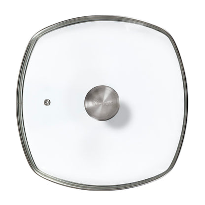 9.7-Inch Glass Lid for Victoria Square 10-Inch Square Skillet or Pan, Custom Made for Only Victoria Brand, Internal Diameter 9.7-Inch, External Diameter 10 Inch