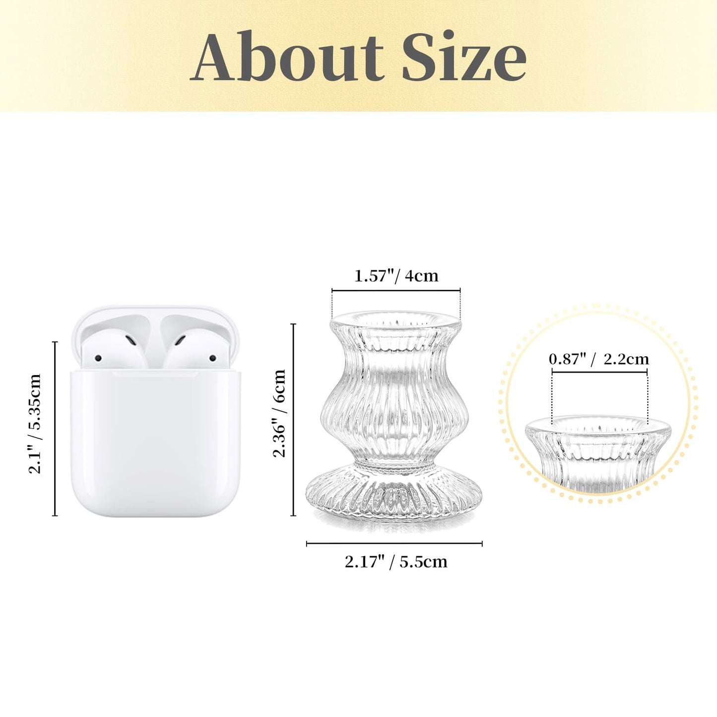 Hewory Glass Taper Candle Holders: 10PCS Clear Candle Holder Candlestick Holders, Crystal Ribbed Candle Sticks Holder Decor for Table Centerpiece Wedding Advent Wreath Christmas Thanksgiving Dinner