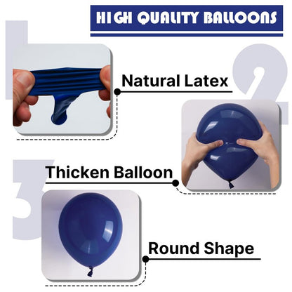 PartyWoo Navy Blue Balloons 101pcs 12 Inch Dark Blue Latex Helium Balloons for Graduation New Year Wedding Sports Theme Boy Baby Shower Men Birthday Bachelorette Party Decorations Blue-Z90