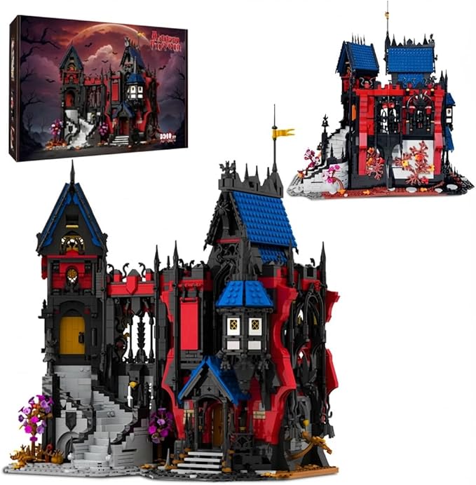 Haunted House Modular Buildings Set for AdultsGothic Medieval Castle Architecture Horror Haunted Mansion 2 in 1 Sets with Box Nightmare Ideal Gifts for Christmas (3900 PCS)