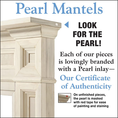 Pearl Mantels ARYB50140 Rich Architectural Quality Wood Mantel Surround, 50"W x 42"H, Unfinished