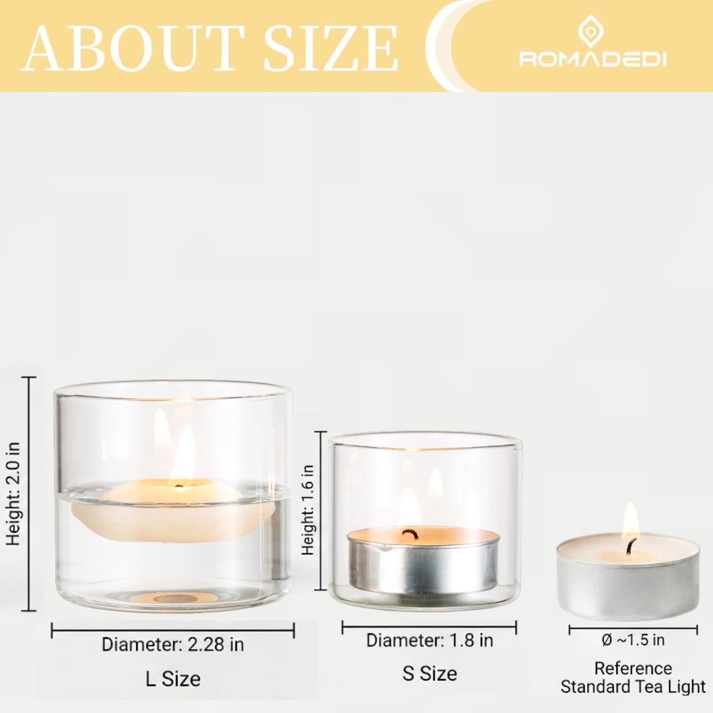 Votive Tea Light Holders Bulk - Clear Glass Tealight Candle Holder for Floating Candle as Candlelit Dinner Wedding Party Events Birthday Reception Centerpiece Accessories, Holiday Decor, 20pcs+Extra 4