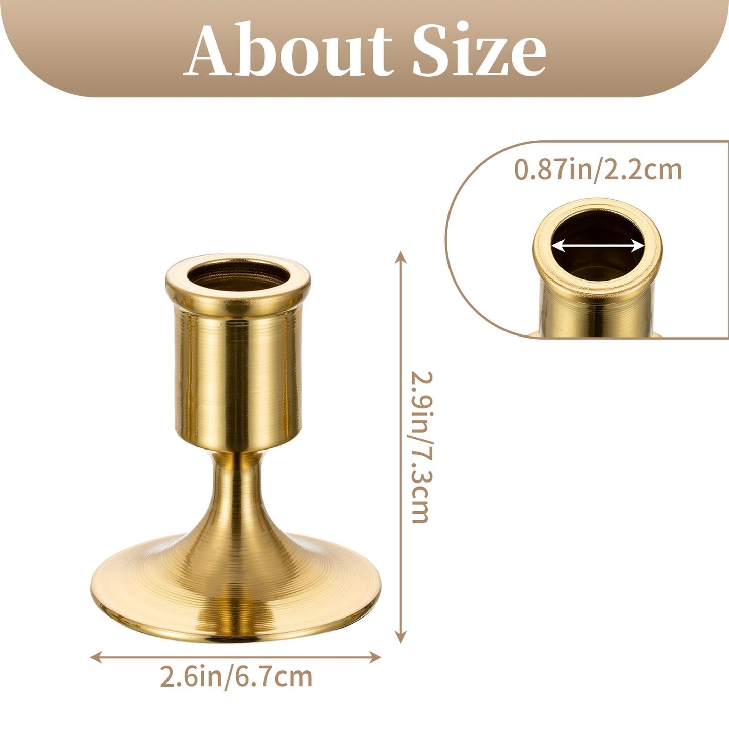Sziqiqi Candlesticks Holder for Wedding Table Centerpiece - Gold Taper Candle Holders Candle Stick Holder Bulk for Christmas Candlelight Dinner Wedding Party Festival Decor 6 Pieces