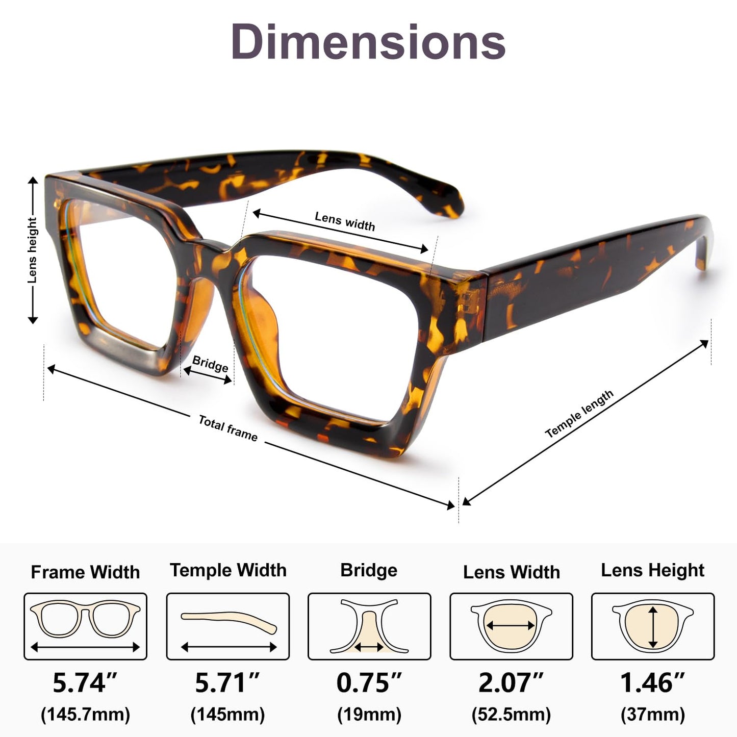 VISOONE Blue Light Blocking Glasses with TR90 Rectangle Frame and Chic Preppy Look for Women Men RIVER