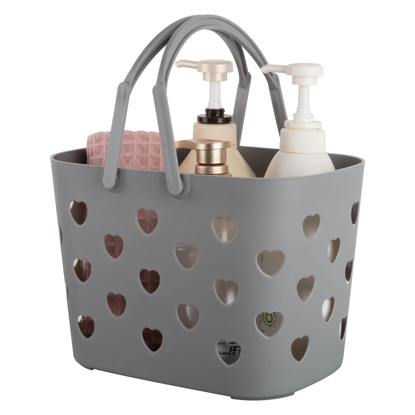 Anyoifax Portable Shower Caddy Tote Plastic Storage Basket with Handle Box Organizer Bin for Bathroom, Pantry, Kitchen, College Dorm, Garage - Grey