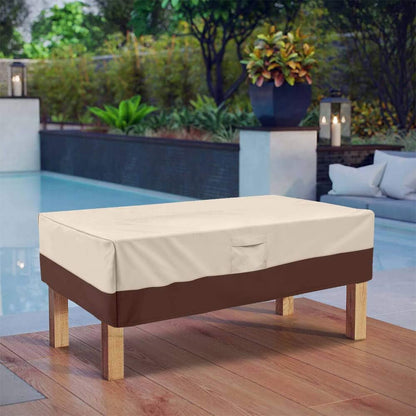 Vailge Rectangular Coffee Table Cover - Heavy Duty Waterproof Protection for Outdoor Furniture | Fits Large Tables (Beige & Brown)