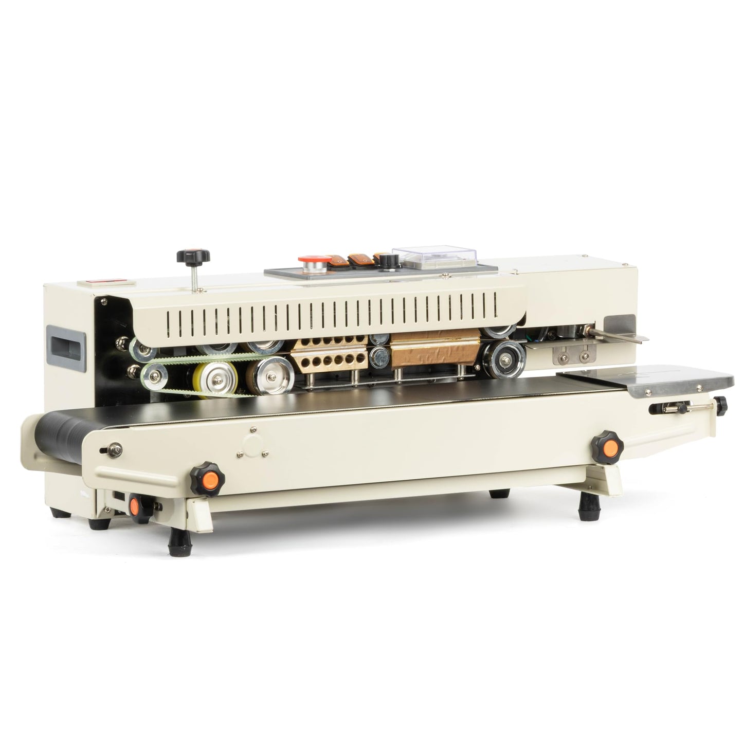 U.S. Solid Continuous Bag Band Inflation Sealer Sealing Machine, Automatic Horizontal Band Sealer with Digital Temperature Control for PVC Bags Films Stamp Coding 110V
