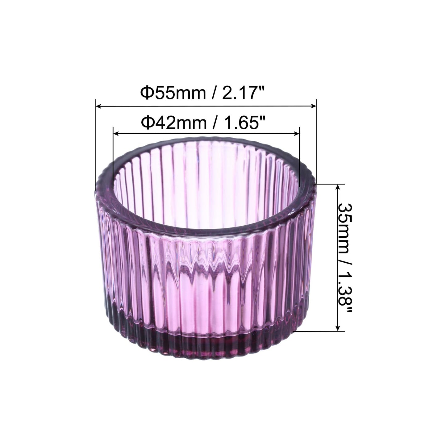 PATIKIL 2 Pcs Tealight Candle Holder, Tea Lights Candle Holder Glass Votive Candle Holders Glass Candle Holders for Table Centerpiece Decor Wedding Dinner Party, Purple
