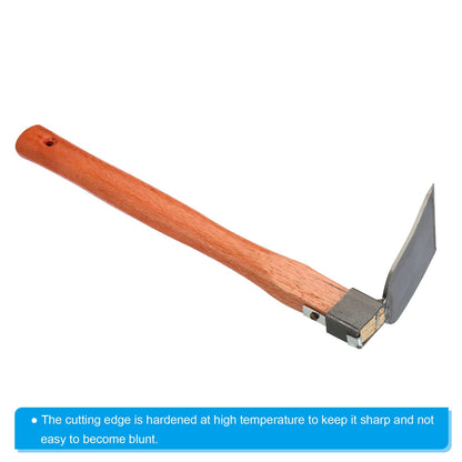 PATIKIL 15" x 3" Hoe Garden Tool, Carbon Steel Anti-Rust Garden Hoe with Wood Handle Welded for Loosening Soil Weeding Digging, Grey/Yellow