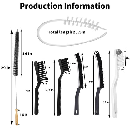 Washing Machine Cleaning Brush Set, Front Load Washer Machine Cleaner Accessories, Drum Laundry Cleaner Brush Household Cleaning Tools for Bathroom, Shower & Kitchen (6 Pcs)