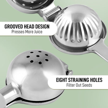 Lemon Squeezer Stainless Steel with Premium Quality Heavy Duty Solid Metal Squeezer Bowl - Large Manual Citrus Press Juicer and Lime Squeezer Stainless Steel - by Zulay Kitchen
