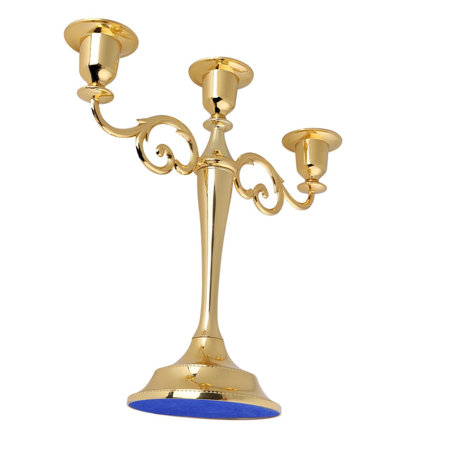 Sonew Premium 3 Arms Metal Candle Holder European Candelabra for Weddings & Home Decor (Gold)