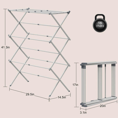 SsngygHme Drying Rack for Laundry, Foldable Clothes Drying Rack, Small Collapsible Dry Rack for Clothes, Use for Indoor & Outdoor Drying Clothes, 40"x29"x14.5"(White)