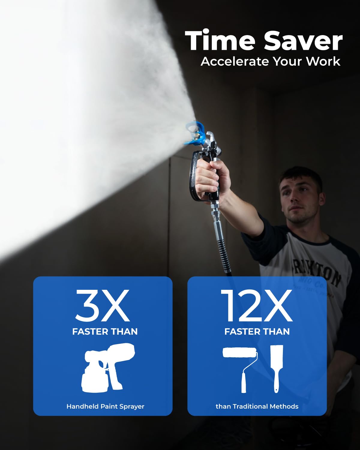 Toolrhino Airless Paint Sprayer for House Painting, DIY Beginners' Choice with Accessories Storage Space, Lightweight Design, Thinning-Free & Quick Clean for 5 Gallon DIY Painting Projects
