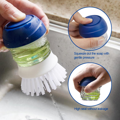 CELOX 2 Pack Dish Brush with Soap Dispenser for Kitchen Cleaning