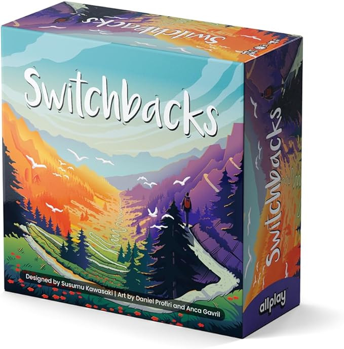 Allplay - Switchbacks Board Game for Adults and Families - Tile-Laying - Small Box - Filler Game with Fangs - 1 Minute to Teach Travel Game - 2 to 4 Players - 15 Minute Play Time