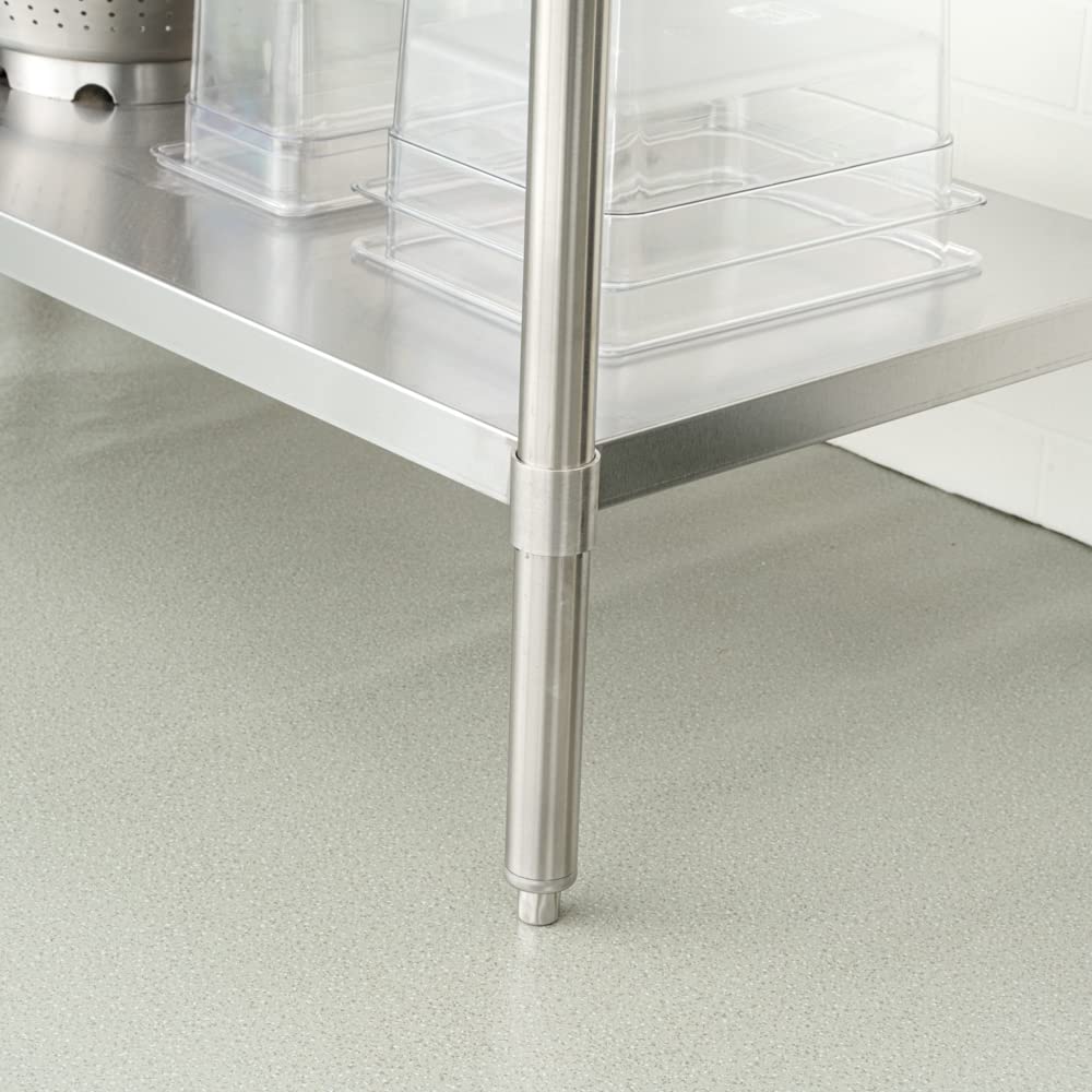 Restaurantware-Kitchen Tek 60x30 Inch Stainless Steel Table,1 Commercial Work Table - Galvanized Legs & Undershelf,Adjustable Feet,Stainless Steel 304 Metal Table,Great For Food Prep,For Home Or Hotel