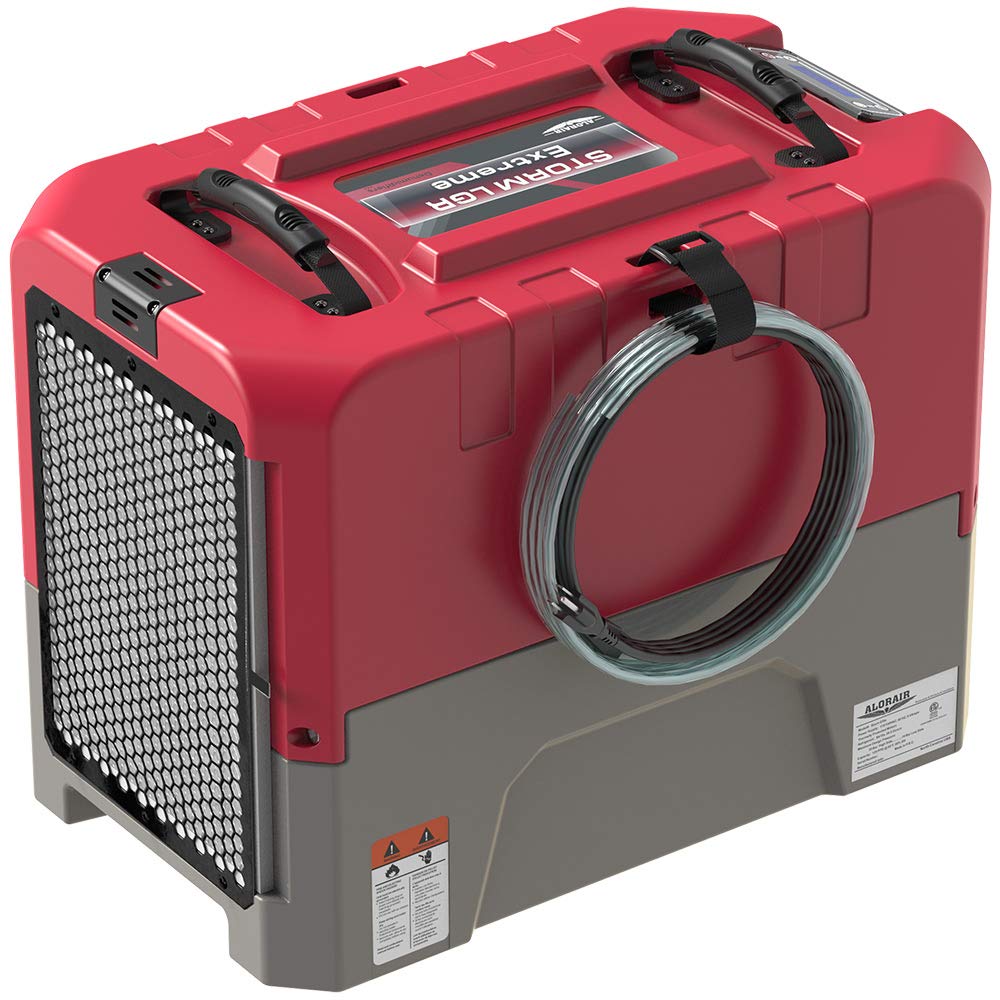 ALORAIR LGR Commercial Dehumidifier with Pump Drain Hose, 180 Pint Large Capacity Crawl Space Dehumidifier for Water Damage Restoration, Basements Warehouse & Job Sites, 6 Years Limited Warranty, Red