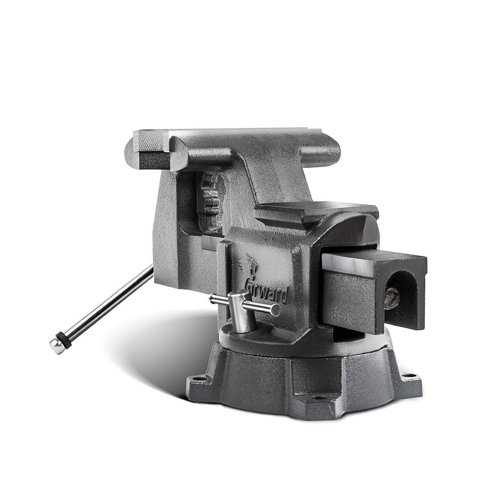 Forward CR50A-5.5In Bench Vise 210 Degrees Swivel Base Heavy Duty with Anvil (5 1/2") & Forward Drill Press Vise 4", Q194A