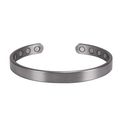 MagnetRX® Magnetic Bracelets for Men & Women - Elegant Bangle Men’s Cuff - Golf/Tennis Elbow & Balance, Stainless Steel Magnetic Bracelets for Women (Brushed Silver | Small)