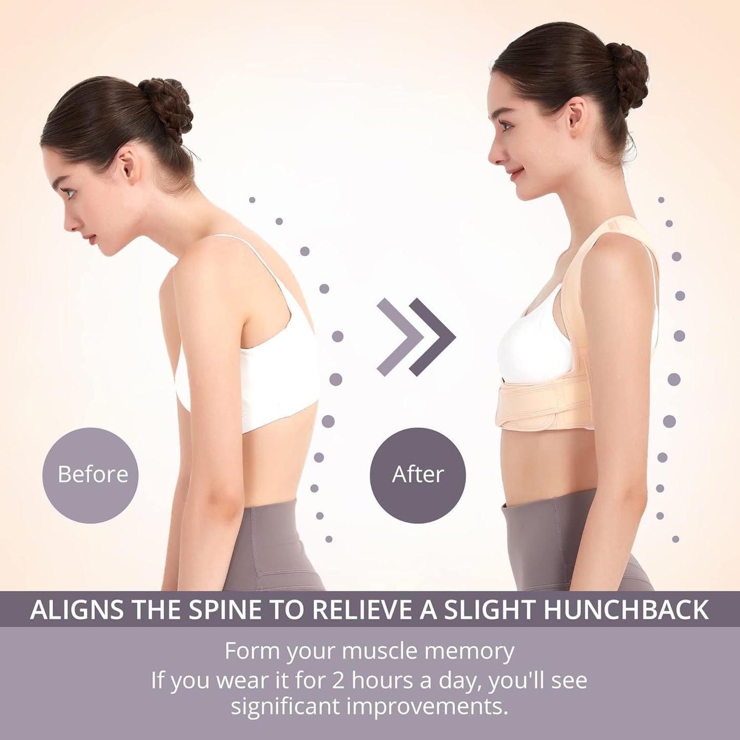 Posture Corrector for Back Support: Adjustable Shoulder Posture Brace for Men and Women (Black, Small/M)