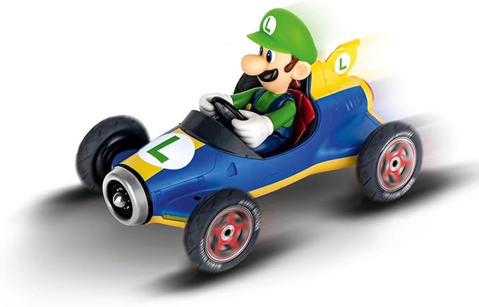 Carrera RC Official Licensed Mario Kart Mach 8 Luigi 1: 18 Scale 2.4 Ghz Remote Radio Control Car with Rechargeable Lifepo4 Battery - Kids Toys Boys/Girls (Model: 181067)