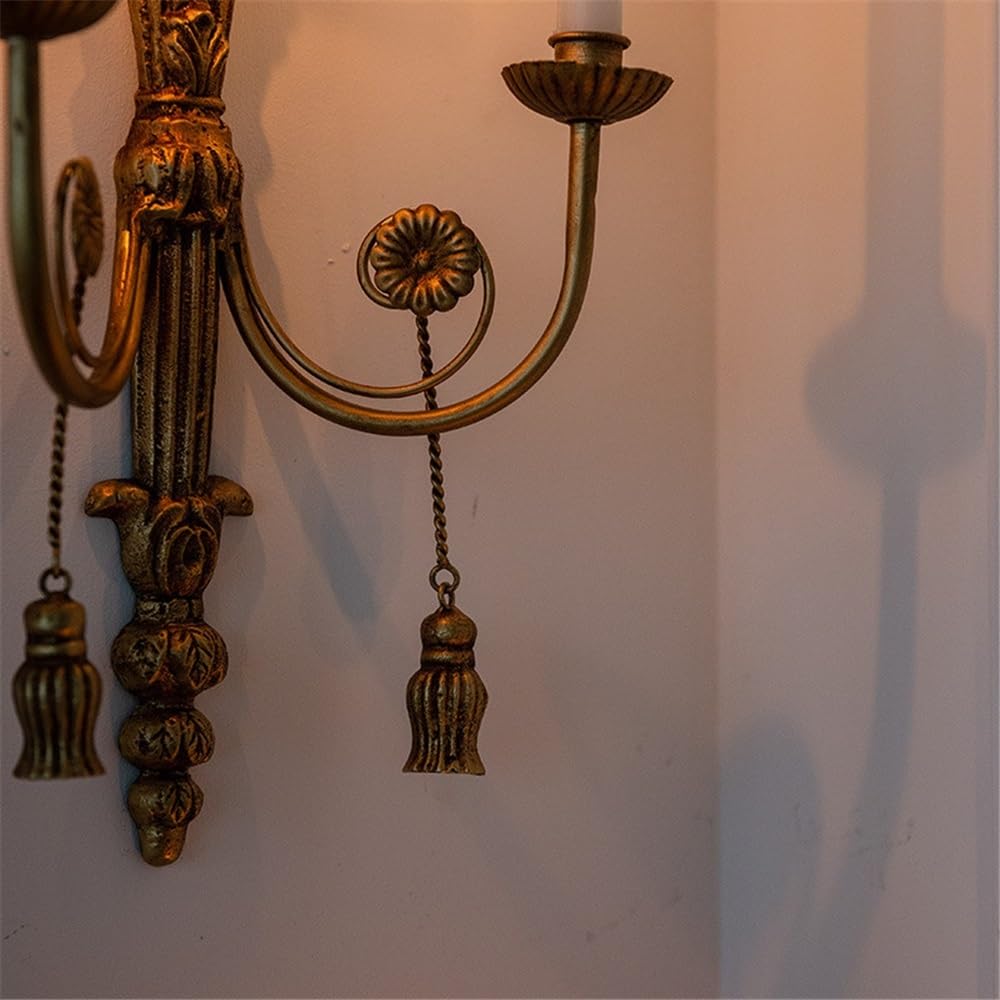 cfycfy987 Candelabra Retro Wall Decoration Candlestick Home Living Room Light Luxury Old Iron Candle Holder Candle Sticks Holder