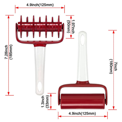 5 pcs Pizza Tools Set incl Dough Roller and Docker and Silicone Pastry Dough Mat and Dough Scraper Cutter Time-Saver Dough Tools Set (5 pcs)