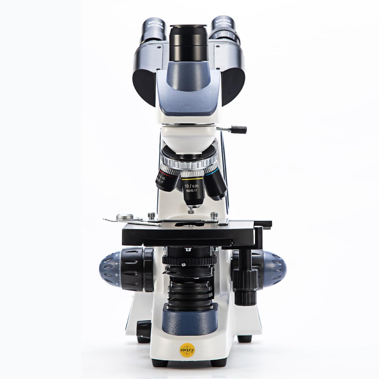 SWIFT Compound trinocular Microscope, 40X-2500X Digital Lab trinocular Compound LED Microscope with 3MP USB Camera and Slides,Mechanical Stage
