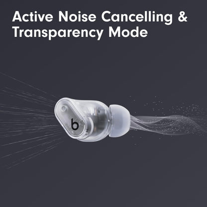 Beats Studio Buds + | True Wireless Noise Cancelling Earbuds, Enhanced Apple & Android Compatibility, Built-in Microphone, Sweat Resistant Bluetooth Headphones, Spatial Audio - Transparent