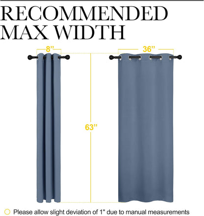 NICETOWN Thermal Insulated Blackout Curtain Panels - Solid Grommet Design, Stone Blue, 42" x 63" (1 Pair)