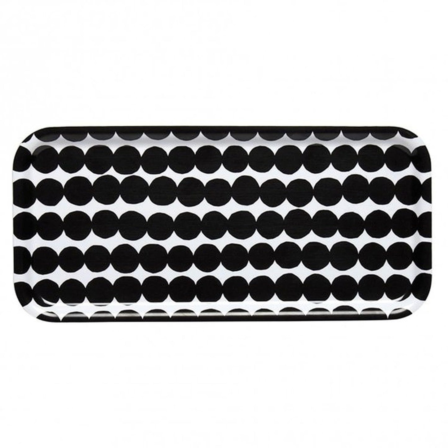 MARIMEKKO Räsymatto Birch Serving Tray — Refine Your Kitchen Décor with Our Iconic Black & White Tableware — Stylish Outdoor Medium Serving Tray (13 in x 6 in)