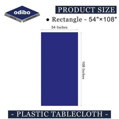 odibo Royal Blue Tablecloths Plastic 2 Pack Dark Blue Disposable Table Covers 54" x 108" Sapphire Blue Table Cloths for Parties Birthdays Weddings Holiday Banquet Fits up to 8 Foot Rectangle Tables