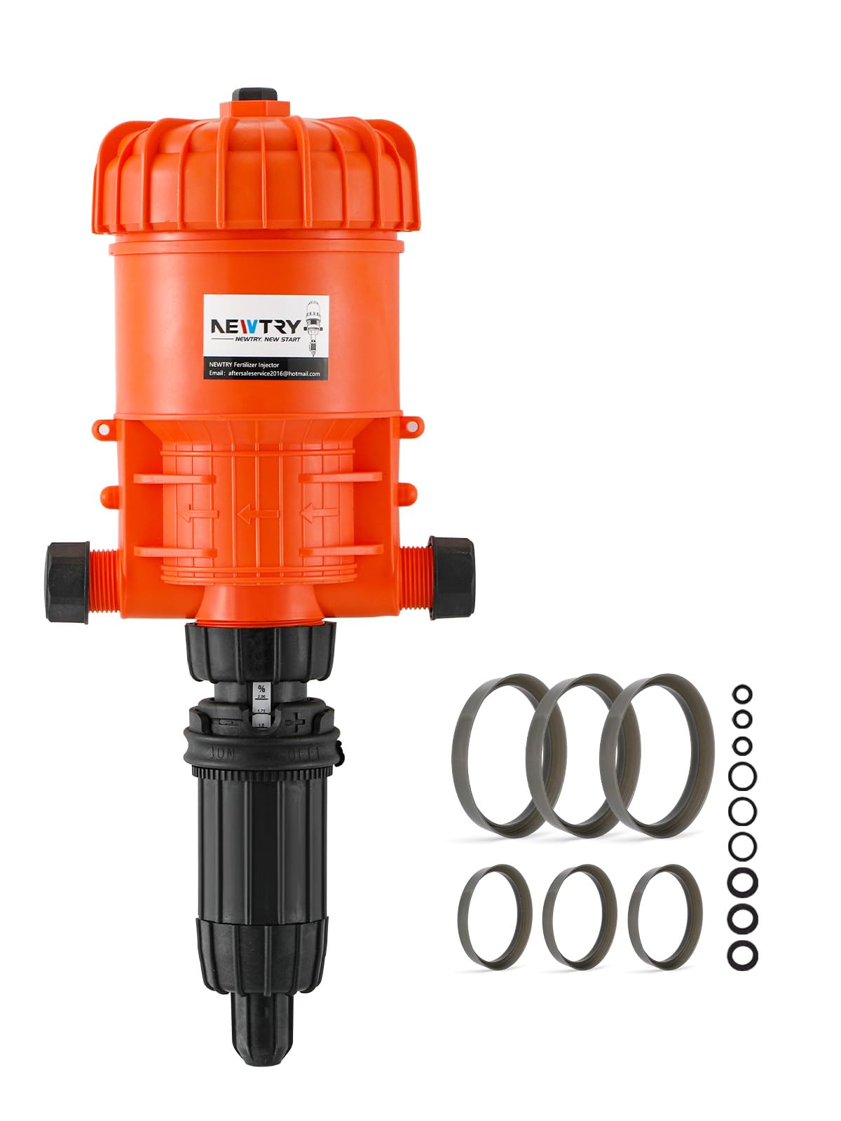 NEWTRY 0.2%~2% Fertilizer Injector w/ 3pcs Repair Sealing Rings