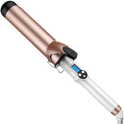 Hoson 1 Inch Curling Iron Professional Ceramic Tourmaline Coating Barrel Hair Curler, LCD Dispaly with 9 Heat Setting(225°F to 450°F for All Hair Types, Glove Include)