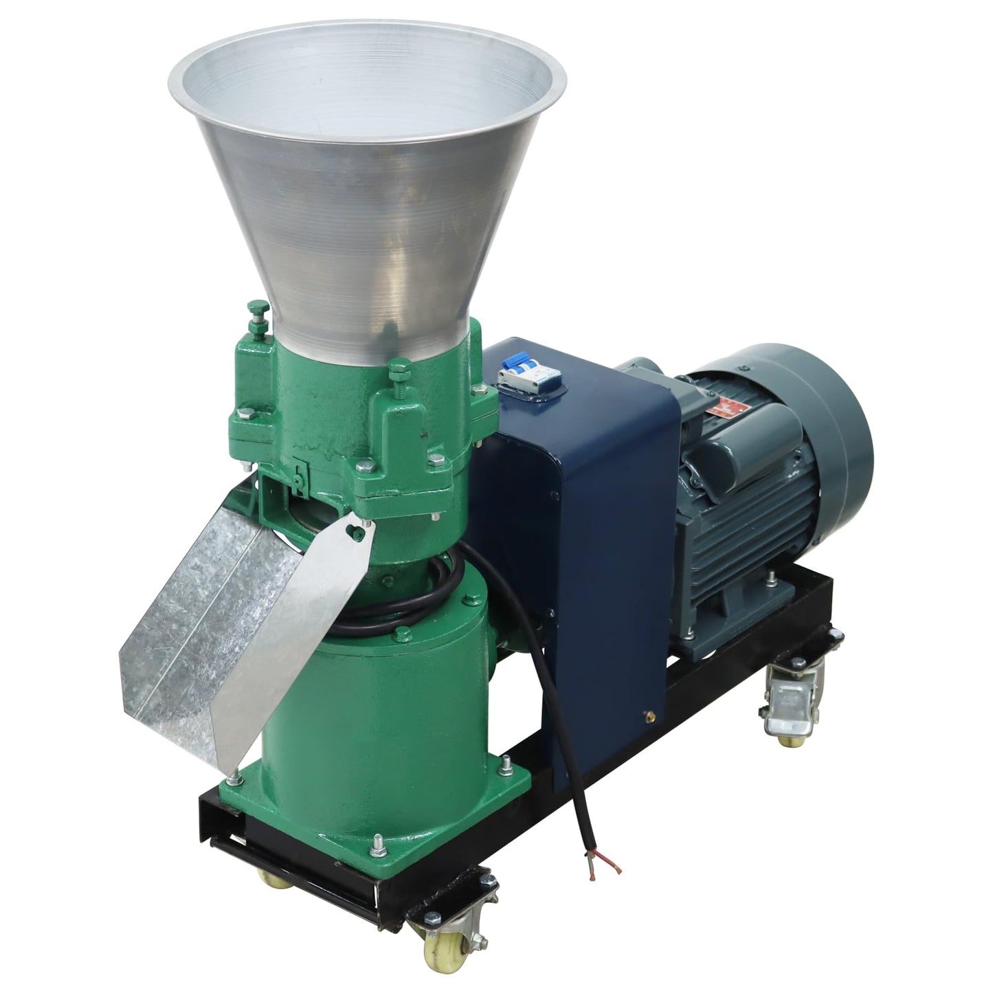 Banfluxion 220V Pellet Mill Machine with 4mm Holes Plate Poultry Food Mill Grinder Feed Pellet Making Machine with Three Head Rollers for Chicken, Duck, Goose and Rabbit, 4.5KW 120-150KG/H