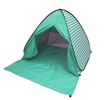 YBK Tech New Stripe Style Automatic Pop Up Beach Tent UV Protection Instant Portable Quick Cabana Sun Shelter for 2-3 Persons (Green)