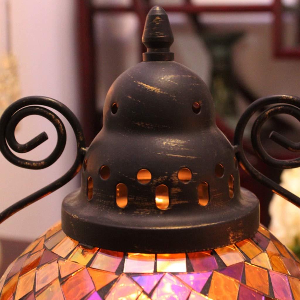 XILIN-1987 Candle Holderss European Mosaic Candle Holder Wrought Iron Glass Candlestick Simple Home Furnishings Decorative Candlestick (Color : C)