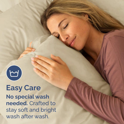 Skiennix Body Pillowcases Set of 2 | Soft, Breathable 20x54 Long Pillow Covers for Comfortable Sleep - Cream, Machine Washable