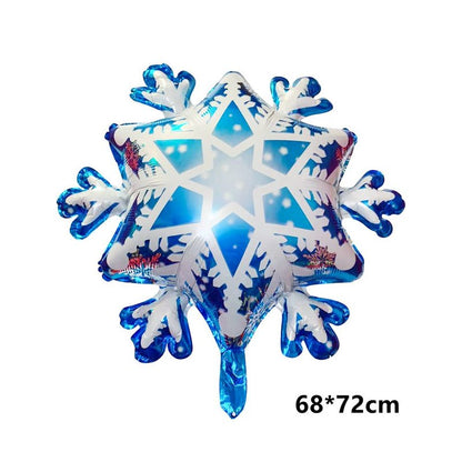 132PCS Ice Snow Queen Metal Balloons Double Layer Snowflake Decorations Balloons Garland Arch Kit For Birthday Baby Shower Winter Wonderland Christmas Home Party Decorations