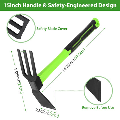 NAUKII 15 inch Garden Hoe Durable and Comfortable Handle Garden Tools for Flower Work