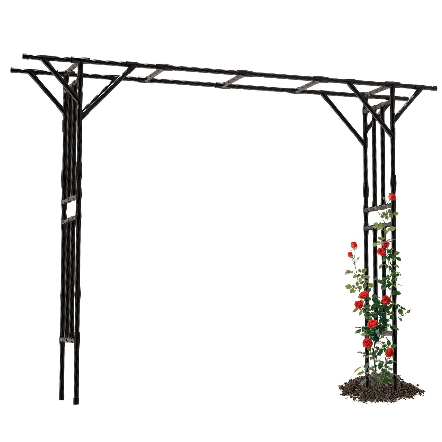 Supersize Flattop Garden Arch - 141" L x 106" H Garden Arch Trellis for Climbing Plants Outdoor (Leg spacing 106")