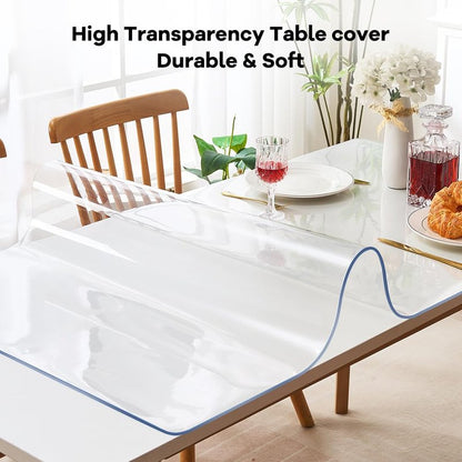 SPLENDEFUL PVC Clear Table Protector - Multisize Thick Transparent Plastic Desk Cover, Rectangular Night Stand, Office & Computer Desk, Sofa Child Table, Small Desk Protector 12x24 in.