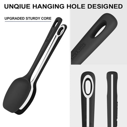 ChefAide 5 Pieces Silicone Spatula Set, Food Grade Rubber Spatula, Upgrade Strong Handle with Ergonomic Grip, Heat Resistant Up to 600°F for Nonstick Cookware, Cooking