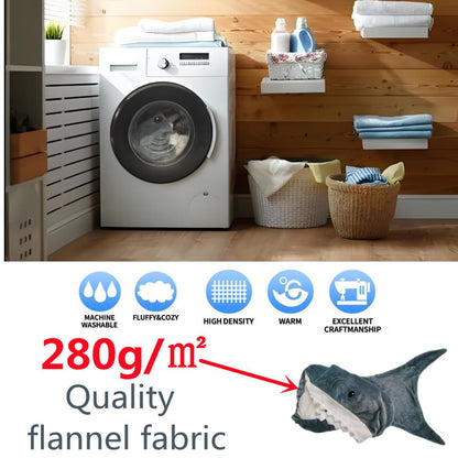SunBritly Shark Blanket Shark Sleeping Bag Shark Onesie Cosplay Shark Costume Shark Gifts(S for 41-51 Inch Height)