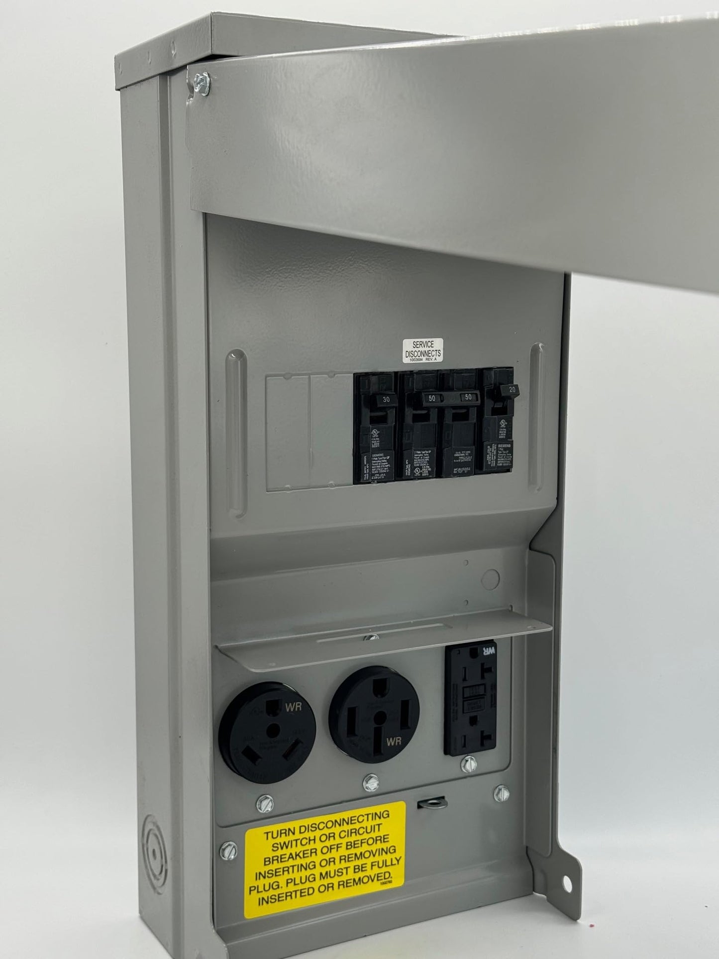 Temporary Power Outlet Panel with 20, 30, and 50-Amp Receptacles, Unmetered